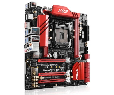 ASROCK X99M KILLER Motherboard Intel X99 LGA 2011-3 Micro ATX 4*DDR4 2 x RJ-45 - Image 1 of 4