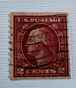 1912 George Washington Stamp Rare 2c Cent Two cents Red Scott #413 Antique - Picture 1 of 4