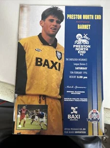 Preston North End V Barnet 10/2/96 1996 Match Programme - Picture 1 of 2