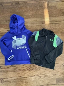 Under Armour youth sweater lot of 2 full zip & hoodie green blue sz 6 (XS) - Picture 1 of 6