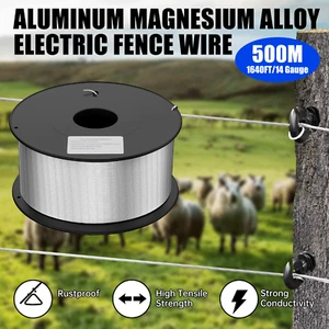 Filo di recinzione elettrico 1640 piedi 500 M filo in lega di magnesio alluminio resistente calibro 14 - Foto 1 di 8