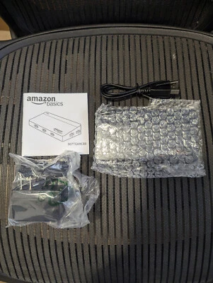 Amazon Basics 10-Port USB 2.0 Hub w/ 2 Fast Charging Port Power Adapter Charger  - Image 1 of 3