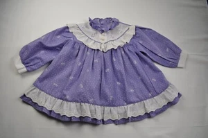 Vintage Dress Unbranded Purple and White 12-18 Months READ for Measurements - Picture 1 of 9