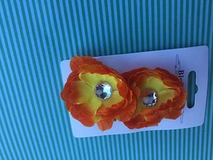 2Pc Mini Peony Flower clip set Piggytail Hair accessory Bow Baby Wedding Small - Picture 1 of 21