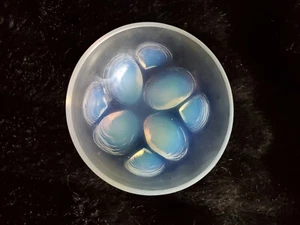 Antique Original SABINO PARIS Opalescent Oyster Shells Art Glass Bowl Signed - Picture 1 of 8