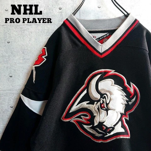 CCM Dominik Hasek Buffalo Sabres Goat Head NHL Hockey Jersey Vintage Black L Cover