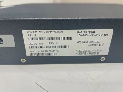 -1PCS Port Expedited Shipping Juniper EX4200-48PX Switch EX 48 4200 PoE - Image 1 of 4