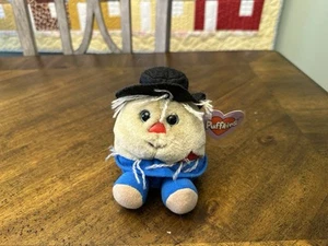 Vtg Puffkins Swibco Patches Scarecrow Plush Stuffed Toy 4" Autumn Fall 90s - Picture 1 of 2