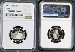 2004 S NGC PF 70 ULTRA CAMEO IOWA CLAD QUARTER! - Picture 1 of 1