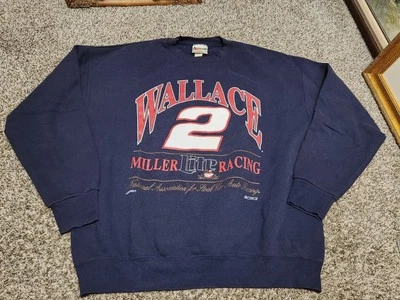 Sudadera De Colección Rusty Wallace Para Hombres XL 90s NASCAR AOP Carreras Cuello Redondo Foto 1 de 2