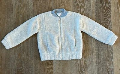 Chaqueta de bombardero Sherpa Crewcuts JCrew para niñas en marfil talla 8 en muy buen estado Foto 1 de 4