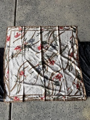 "Bufanda vintage Peters & Ashley años 80 rojo púrpura iris floral 34,5"" x 34""" Foto 1 de 4