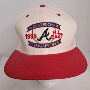 Vintage 1995 Atlanta Braves NL East Division Champions Snapback Hat Cap New Era - Picture 1 of 12