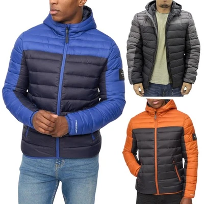 Crosshatch Mens Puffer Jacket Lightweight Winter Jacket Quilted Padded Full Zip - Image 1 of 4