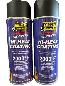(2) Revestimiento en aerosol de alto calor Thermo Tec 12001 12 oz negro - Imagen 1 de 1