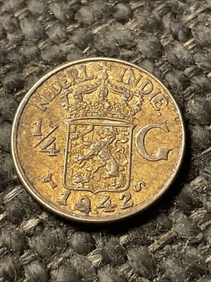 1942 S Netherlands East Indies 1/4 Gulden Silver Coin - Image 1 of 2