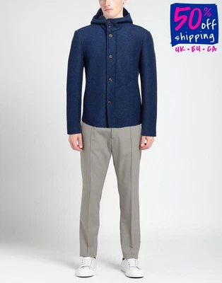 RRP€1250 STEWART LINEA LANA Coat IT50 US40 L Recycled Boiled Wool Blend Blue - Image 1 of 4