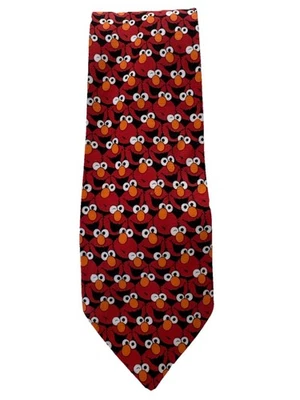 "Corbata de poliéster Sesame Street Elmo Jim Henson diseñador corbata divertida 4"" x 57""" Foto 1 de 4