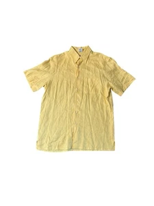 Luciano Soprani Herren 100% Leinen Gelb Button Down Hemd Made in Italy Gr. XL - Bild 1 von 9