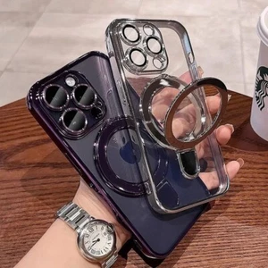 For iPhone 16 15 14 13 Pro Max 12 11 Magnetic Case Shockproof Kickstand Cover - Picture 1 of 18