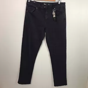 NEW with Tags YD Mens Black Denim Jeans Size 32 Slim - Picture 1 of 8