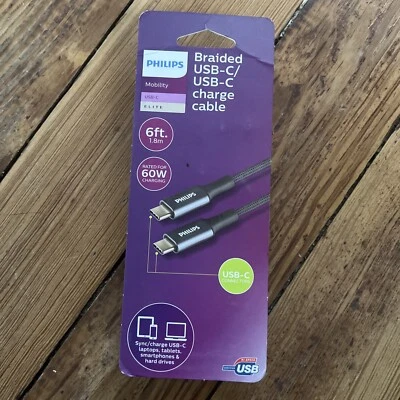 Philips Elite 6ft. USB-C Braided Charging Cable Brand New - Image 1 of 3