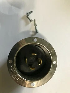 Arrow Hart Flanged Inlet Receptacle Flush Plug non-nema Hart-Lock 3434 30A 250V - Picture 1 of 6