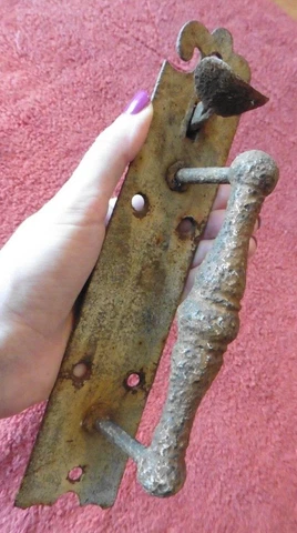 Vintage Door Gate Handle Thumb latch Wrought & Cast Iron Architectural Salvage Cover