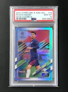 PSA 10 2022 Topps Chr. X Aoki UCL Mason Mount 345 Neon Future III (LOW POP!!) - Picture 1 of 3