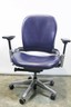 LEATHER Steelcase Leap v2 PLUS Ergonomic Chair // Navy Blue // 500 lb Capacity