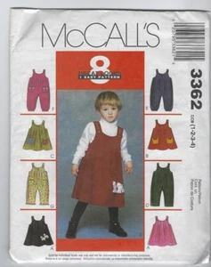 Jersey y mono McCalls 3362 niños pequeños patrón talla 1 - 4 8 estilos - Imagen 1 de 2