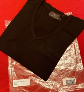 Ford Motor Co Lincoln Ladies Lgr. V-Neck Black Classic T-Shirt Brand New Vintage - Picture 1 of 12