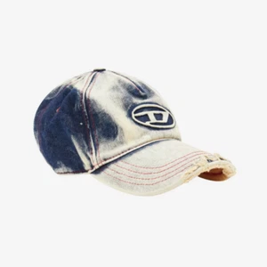 Diesel C-Seymon Treated Denim Baseball Cap Blue White - Picture 1 of 6