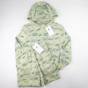 Nike Green Logo Hoodie & Sweatshorts Set - XS Youth - Picture 1 of 9