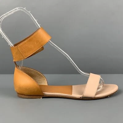 CHLOE Lazise Talla 6.5 Sandalias De Cuero Marrón Con Tiras Para El Tobillo - Imagen 1 de 4