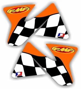 1998-2000 KTM FMF Shroud Graphic Kit 200 250 380 400 450 520 98-00 EXC MXC - Foto 1 di 2