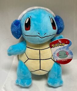 BNWT Pokemon Christmas Holiday Squirtle with ear muffs Small 8" Plush Toy