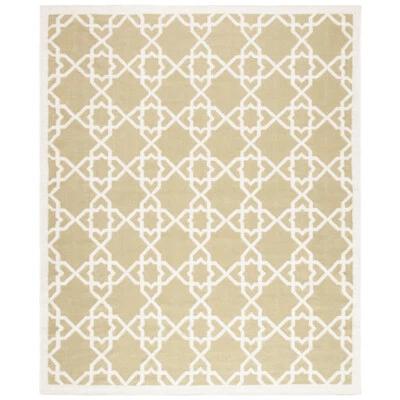 SAFAVIEH Dhurries DHU548A Handwoven Olive / Ivory Rug - Image 1 of 4
