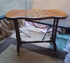 Antique Chess Table On Brass Castors