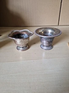 2 X Vintage Silver Plate Bowls 7cm Tall - Picture 1 of 7