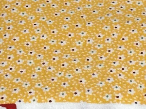 Calico Little Flowers on Golden Yellow cotton Fabric per yd. Quilt / Sew - Picture 1 of 3