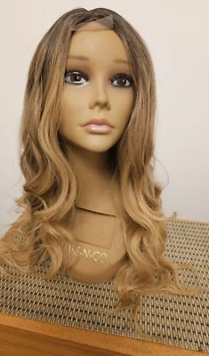 NUEVO CARMEL OMBRE RUBIO OSCURO ONDULADO PELO LARGO PELUCA ENCAJE FRONTAL NUEVO Foto 1 de 4