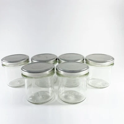 Mason Jar Style Clear 6-Piece Glasses Jars With Lids 2” Inches X 2” Inches - Image 1 of 4