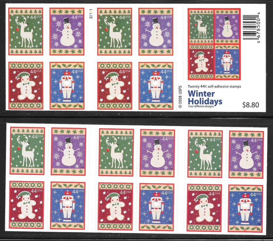 Sc# 4428b Convertible Booklet of 20 2009 44c Winter Holidays--Flawless! MNH - Image 1 of 1