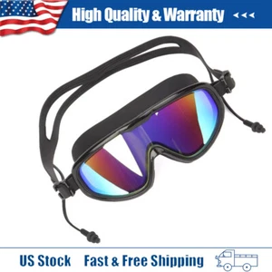 Men & Women Waterproof Swimming Goggles UV Anti-Fog Swim Glasses w/Earplus Black - Picture 1 of 6