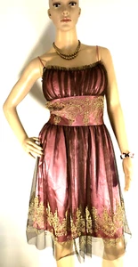 Juniors Morgan & Co Size 5/6 Fit & Flare Dress Lace Up Back Glitter Tulle Skirt - Picture 1 of 9