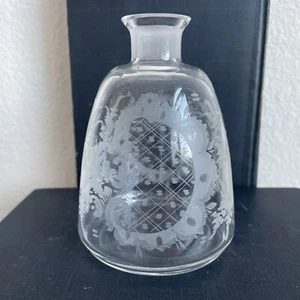 Antike böhmische stark gravierte Waldhirsch Flasche / Dekanter ohne Stopfen selten - Bild 1 von 14