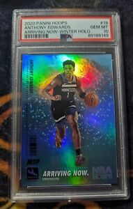 2020 Hoops Anthony Edwards Arriving Now Winter Holo Pop 1 PSA 10