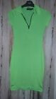 Neon Green Bodycon polo zip collar mini dress - Pretty Little Thing - Size 8