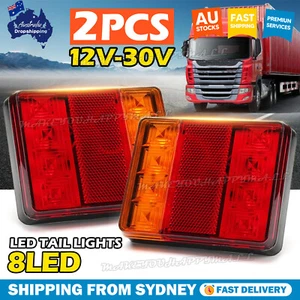 Square Led Stop Indicator Trailer Tail Lights Truck Caravan Lamp Number Light - Picture 1 of 9